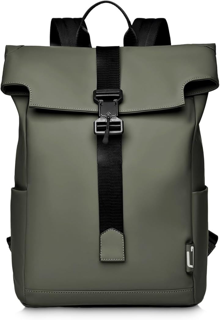 リュックサック デイパック 18L 大容量 A4PC収納 防水 耐摩耗 磁石バックル キャリーオン 旅行 (グリーン, 18L)