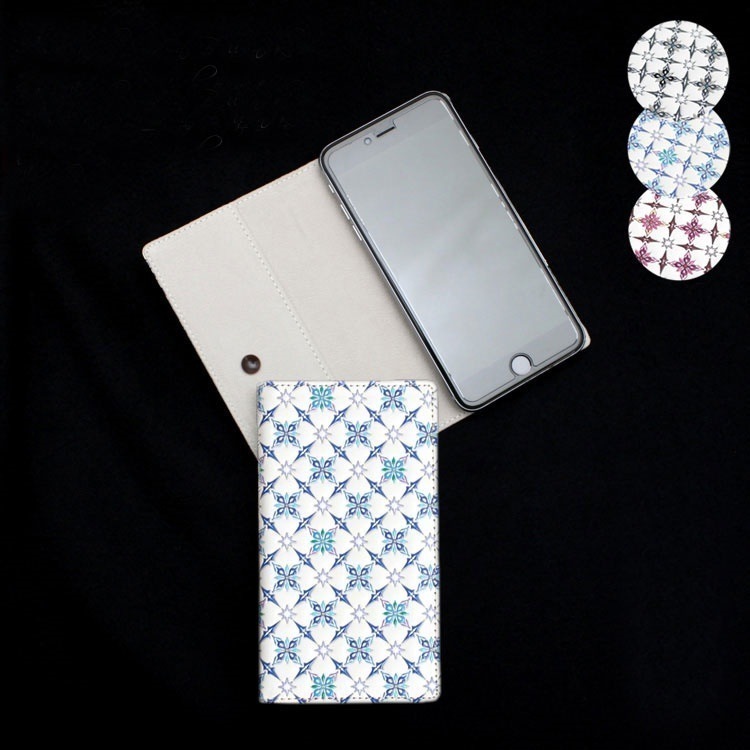 スマホケース 手帳型 レディース 多機種対応 日本製 本革 切子柄 iPhone Android 8,256円