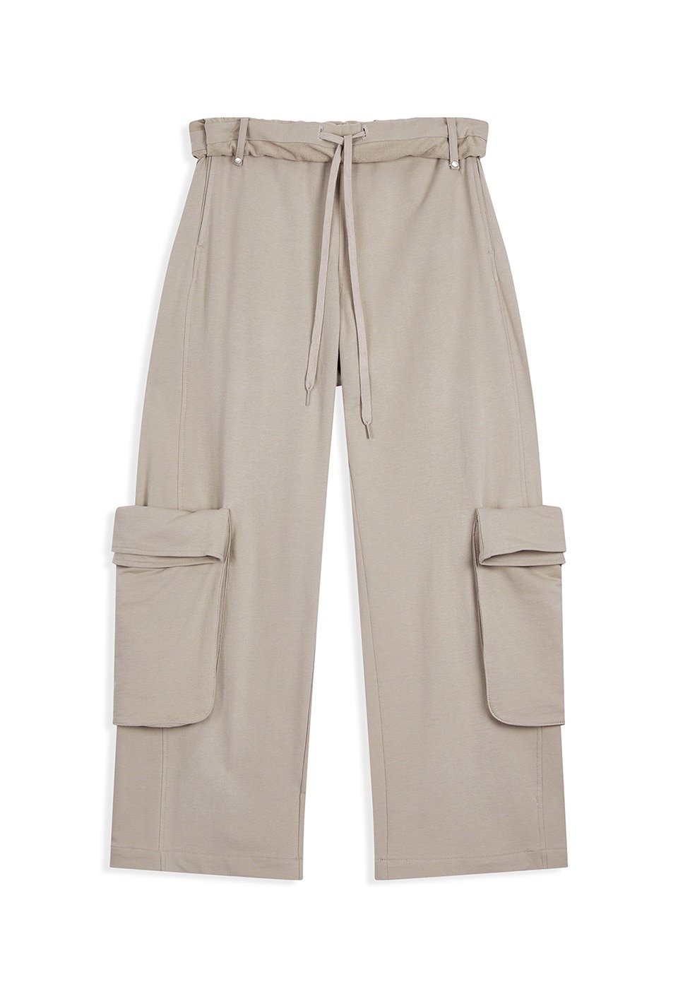 【OPEN Yy】 26SS ROLLED WAIST SWEAT CARGO PANTS : BEIGE
