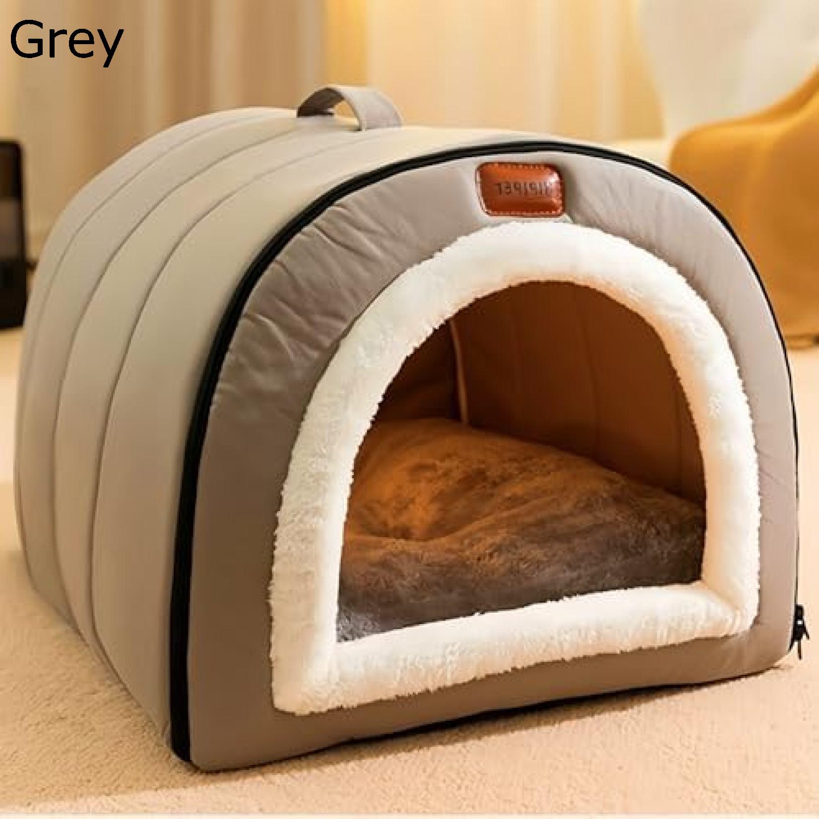 ペットベッド 冬用 犬猫用 ハウス 室内 可愛い 暖かい ドーム型 ペットハウス クッション付き 屋根付き 猫ハウス 可愛い 猫用 犬小屋 快適 小中大型犬 滑り止め ハウス 保温 ぐっすり眠れる 寝