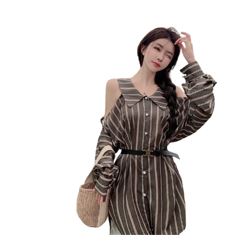 Korea Fashion オフショルダー 長袖 中長 ブラウス エレガント レディース スーパーsale セール期間限定 夏服 Korea Fashion オフショルダー 長袖 中長 ブラウス エレガント レディース スーパーsale セール期間限定 夏服