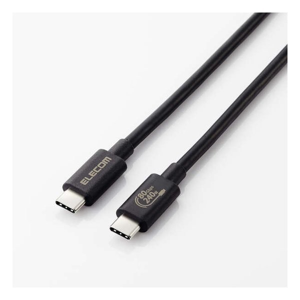 USB4ケーブル C-Cタイプ/認証品/USB Power Delivery対応/240W/80Gbps/1.0m/ブラック USB4-V2CCE10NBK 6,166円