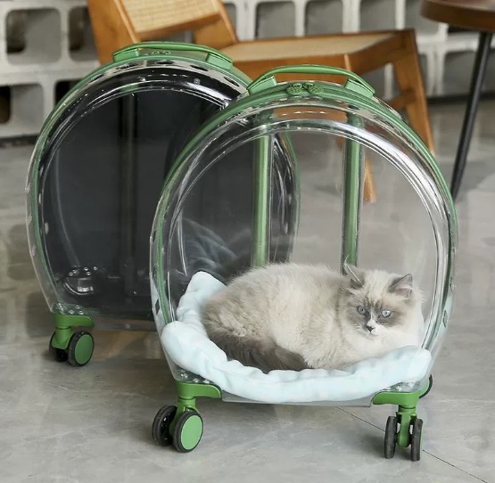 猫用バッグ 透明 大容量 軽量 猫と犬用航空ボックス ペット用トロリー 宇宙カプセル ポータブル 旅行用ボックス508