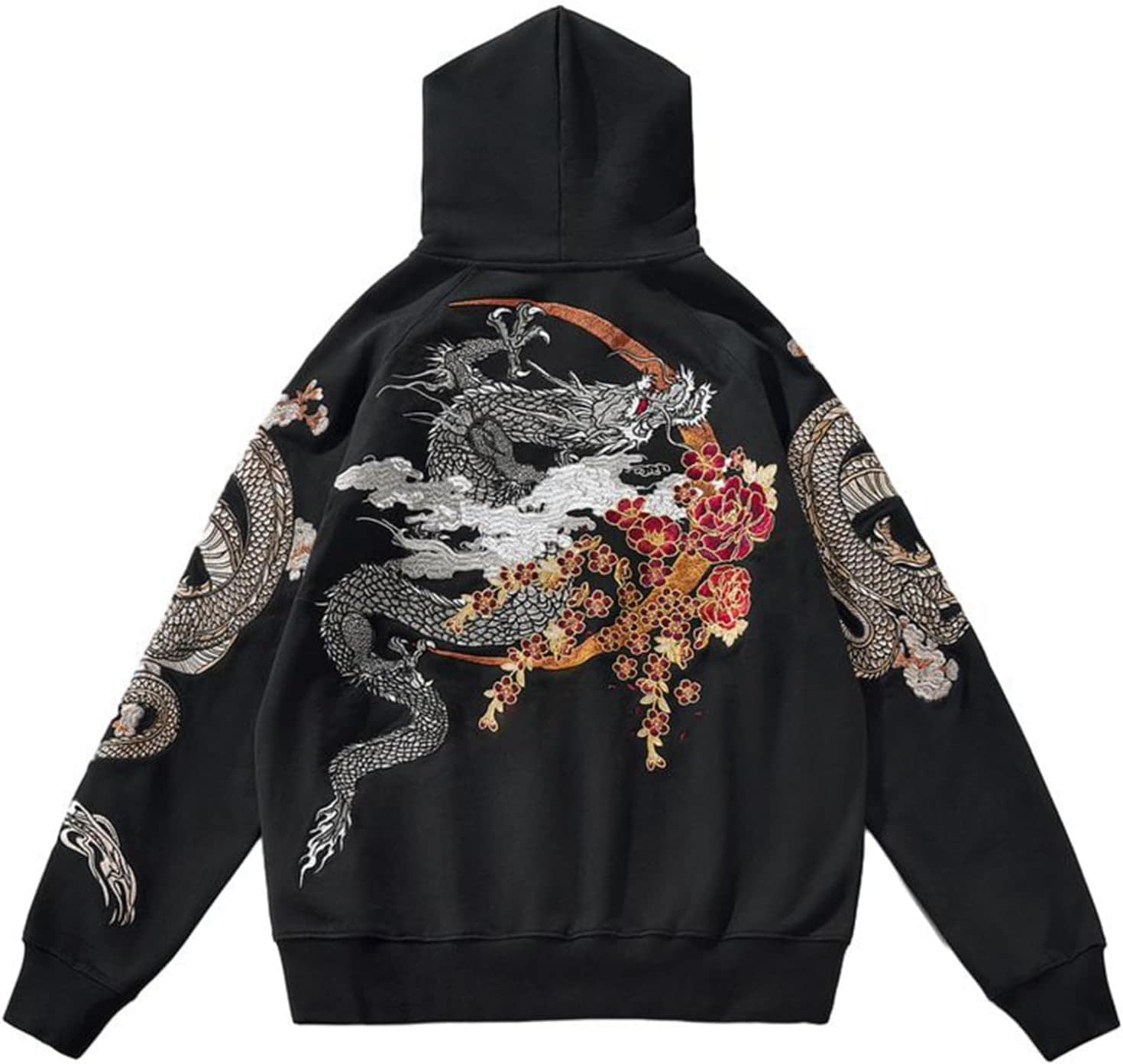 パーカー メンズ フード付き 龍柄 刺繍 プルオーバー 秋冬服 綿100% オーバーサイズ 長袖 トップス ジップ オシャレ お揃い スウェットパーカー お肌に優しい 綿 快適 カジュアル スポーツ