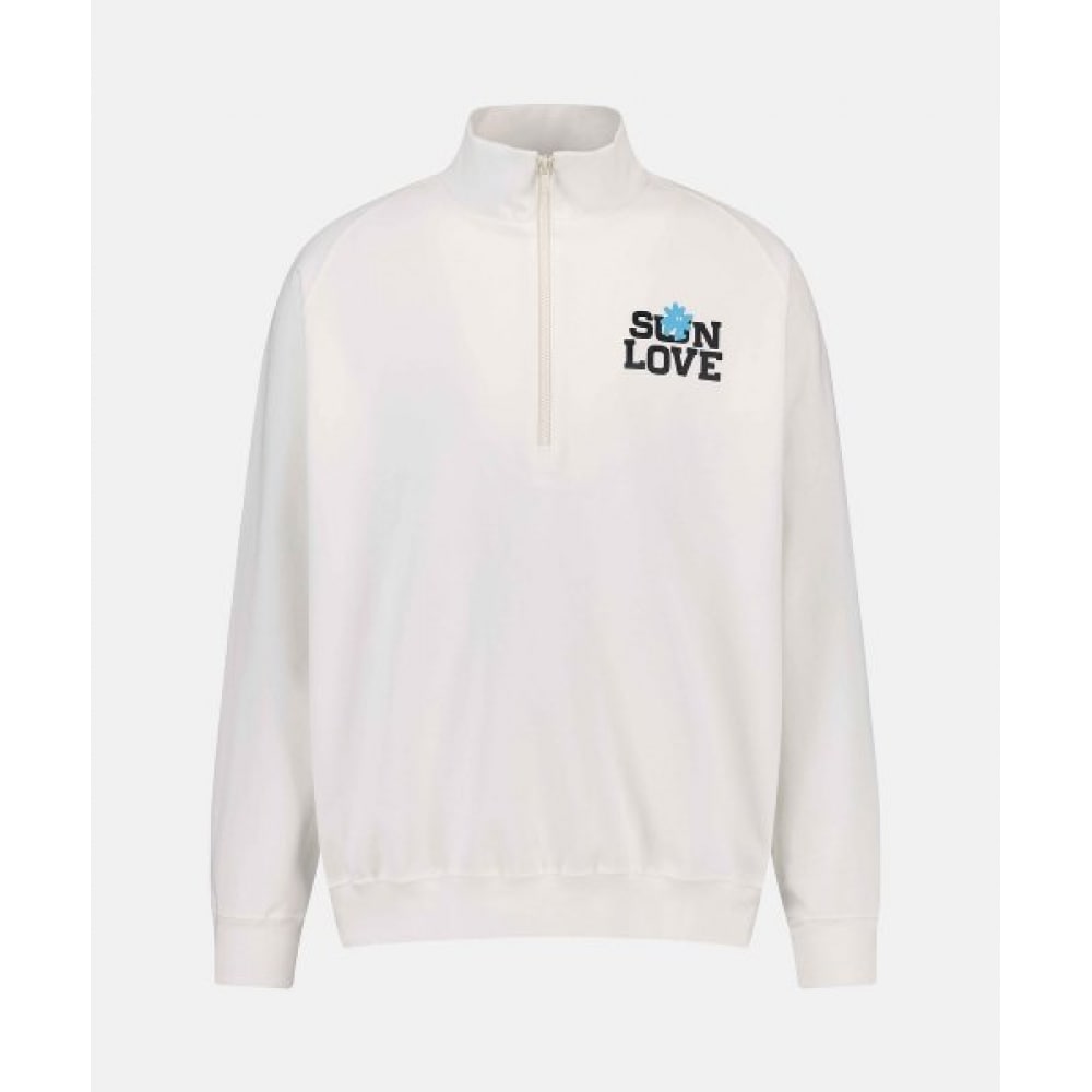 Cali on U ハーフジップスウェットシャツホワイト