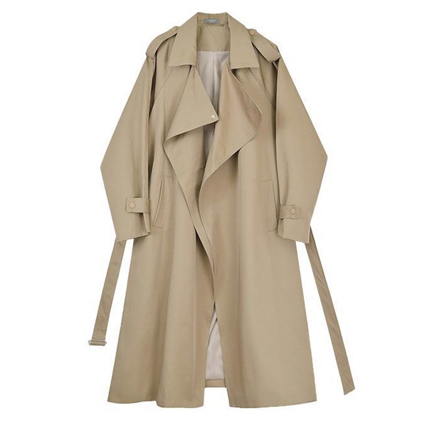 韓国ファッション バーバリカラー ストラップ ロング ショート トレンチ コート