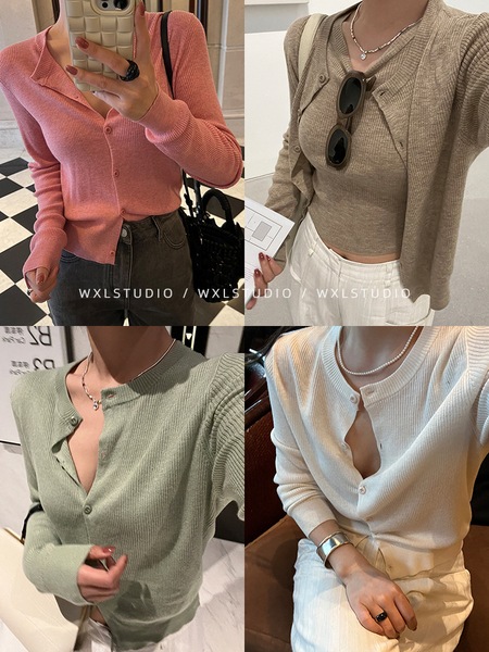 WXLSTUDIO シルケットウールプルオーバーシリーズカーディガン