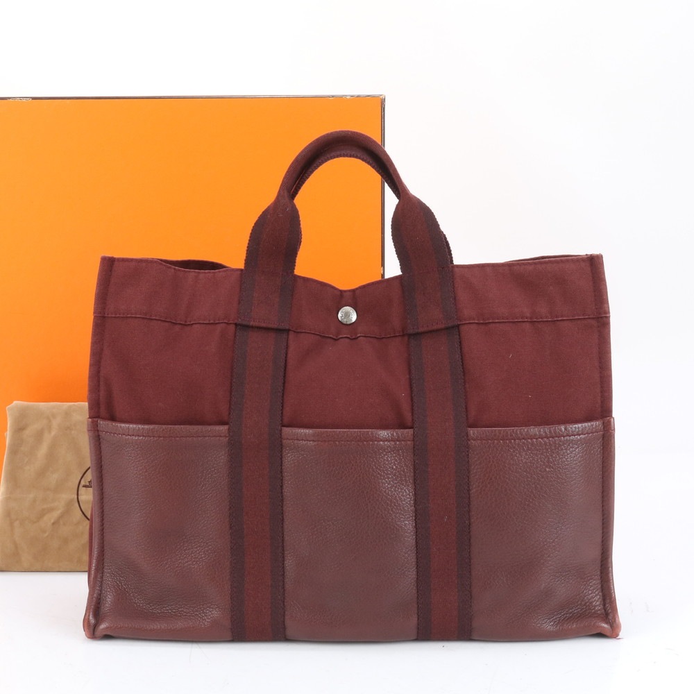 極美品 フールトゥ MM レザー×キャンバス トート バッグ ショルダー ビジネス 通勤 書類鞄 A4 メンズ RRE CQ28-1 中古