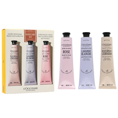 ガーデン オブ プロヴァンス GARDEN OF PROVENCE ハンド クリーム コレクション (ローズ 75ml +チェリーブロッサム 75ml +ラベンダー 75ml)