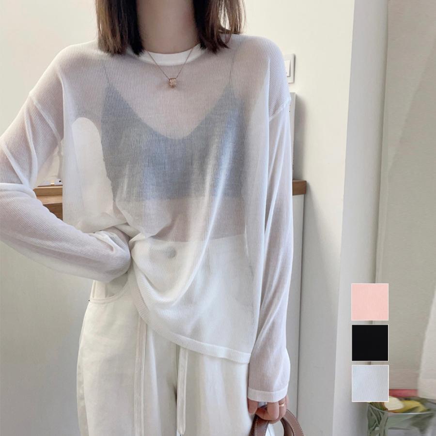 【超お得1つ買うと10個もらえる】[今日は安い-出荷が早い]シアートップス レディース サマーニット 薄手 プルオーバー ゆったり シースルートップス 冷房対策