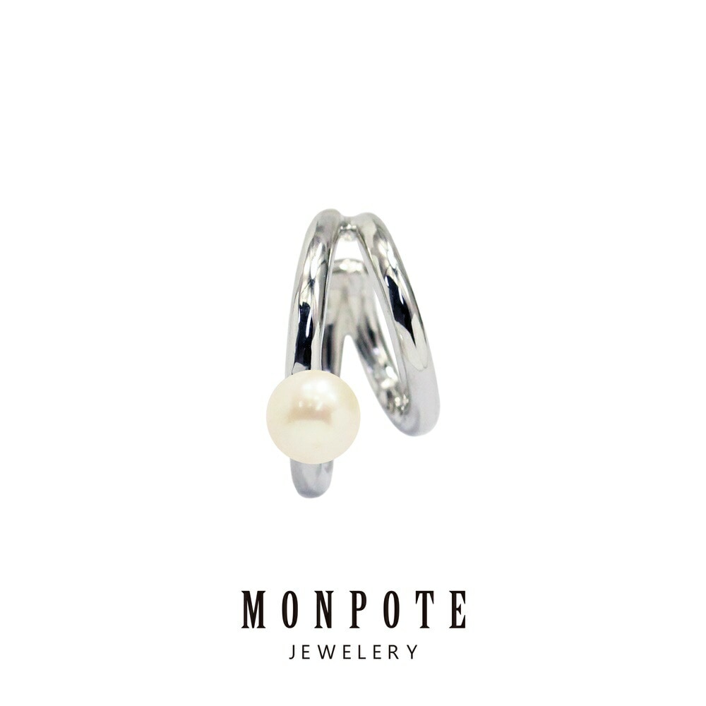 モンポット イヤーカフ パール 大ぶり 大きい レディース シンプル 片耳用 シルバー925 かっこいい 上品 普段使い おしゃれ 大人 女性 プレゼント 誕生日 結婚祝い 結婚記念日 母 妻 彼女