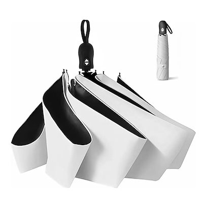 他サイト： 【Amazon.co.jp】日傘 超軽量 UVカット率 100% 完全遮光 遮熱 ワンタッチ自動開閉 折りたたみ傘 コンパクト 折り畳み日傘 紫外線遮断 耐風撥水 晴雨兼用 携帯便利 母の日 父の日の商品画像