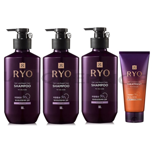 抜け毛ケア 最高級レベル 滋養潤毛 (脂性用)シャンプー 3本+トリートメント330ml 1本