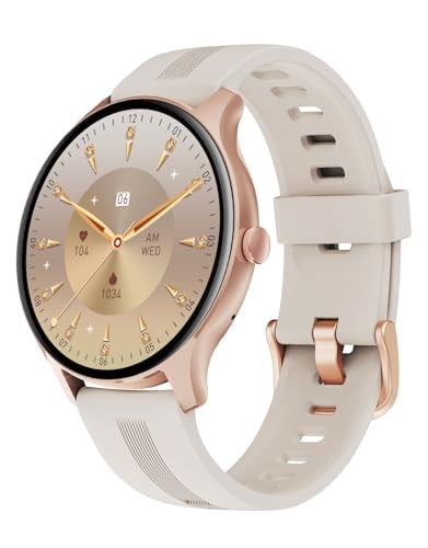 他サイト： HUAKUA スマートウォッチ iPhone アンドロイド対応 通話機能付き 通話音声調整可 一発消音 Smart Watch 1.39インチ大画面 丸型 腕時計 歩数計 着信通知 天気予報 IP68の商品画像