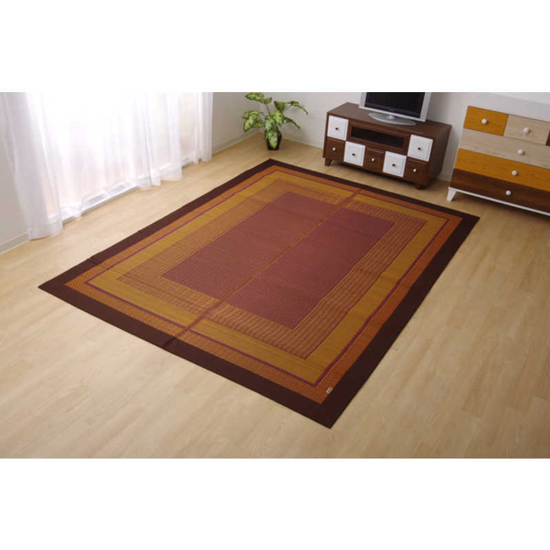 イケヒコ　ラグ い草 ござ カーペット 『DXランクス』 ワイン