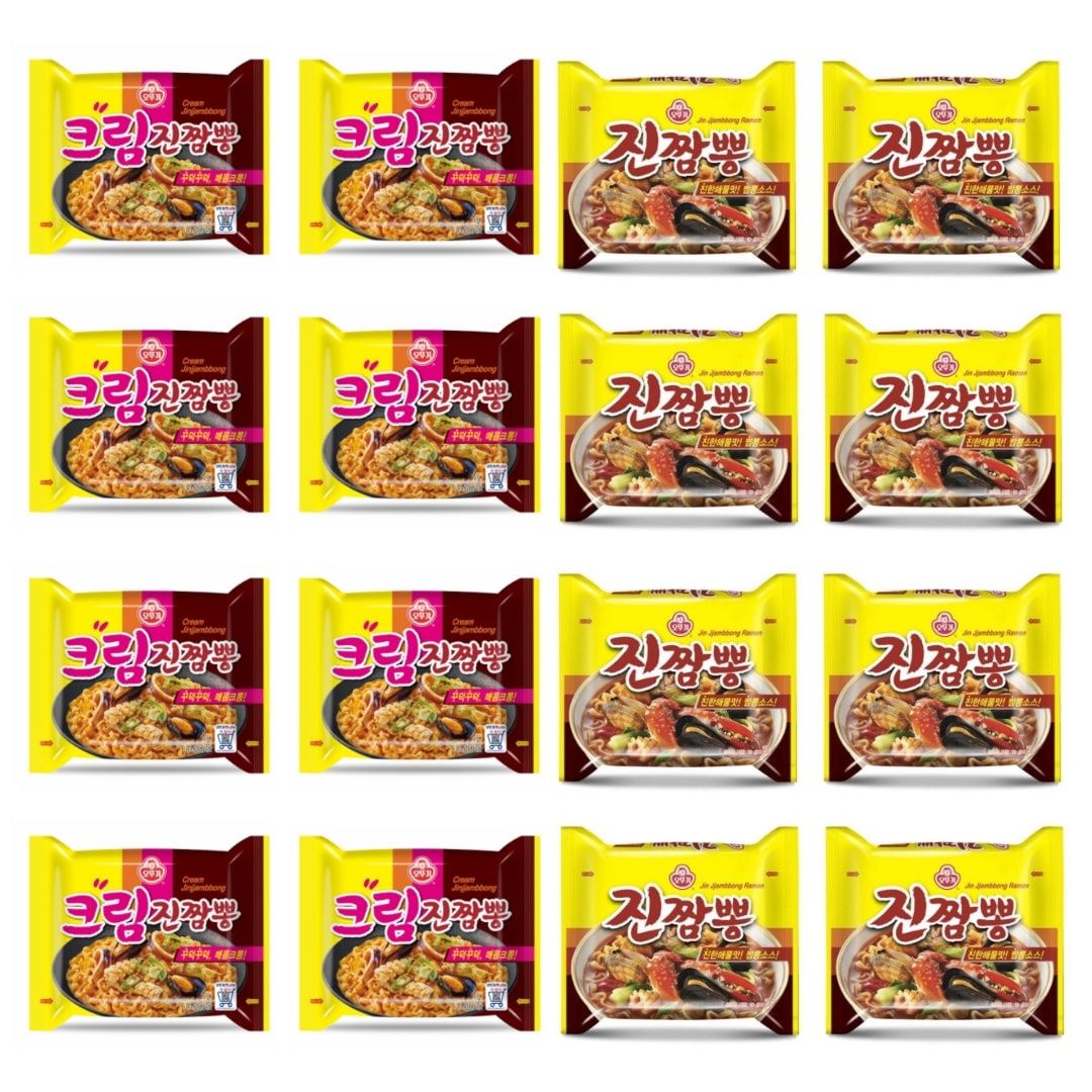 クリームジンチャンポン麺 130gx8個 + ジンチャンポン麺 130gx8個 韓国ラーメン