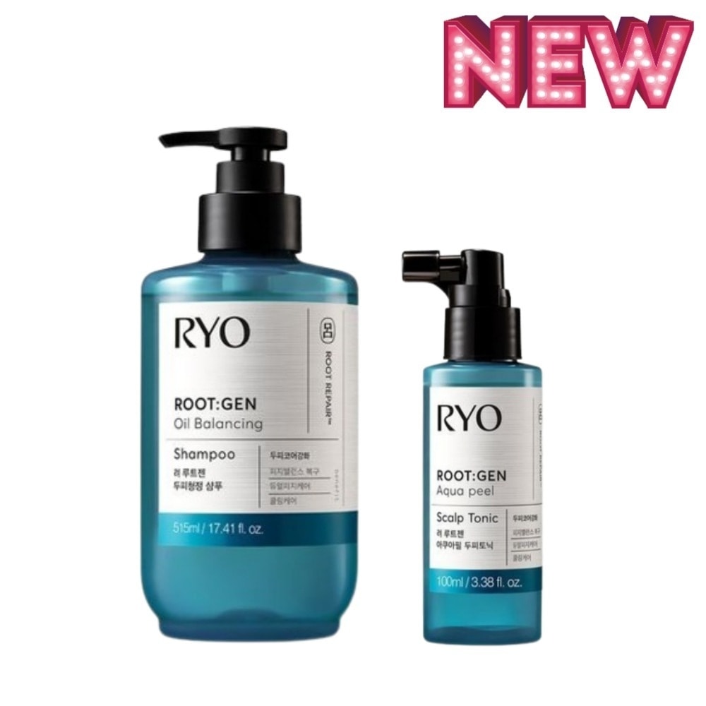 【脂性頭皮／クーリング】ルートジェン スカルプクレンジング シャンプー 515ml＆トニック 100ml 2種セット