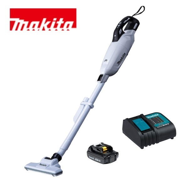 当店だけ！バッテリー充電器も1年保証! マキタ コードレス掃除機 18V カプセル式 白 CL284FDZW + 軽量バッテリー BL1815N + 静音充電器DC18WC 充電式 クリーナー