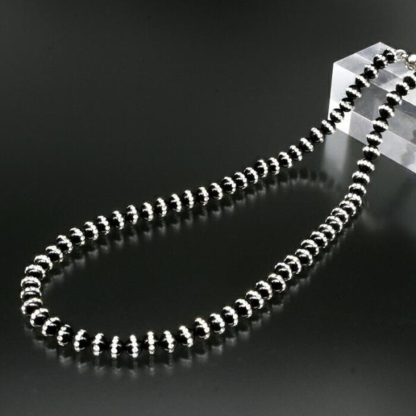 ネックレス ストーン オニキス 天然石 ラインストーン レディース 女性 40代 50代 60代 ブラック