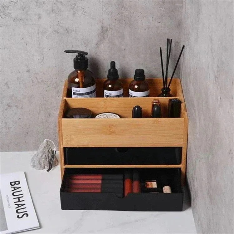 【期間限定で1つ買うと1つ無料】急速出荷スタイル 収納ボックス 竹 スキンケア用品 化粧品 引き出し 卓上 仕切り付き ジュエリー アロマテラピー ヘッドストリング 小物67