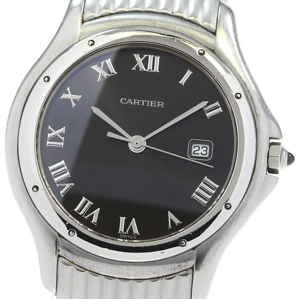 カルティエ CARTIER W35016F8 パンテールクーガーLM デイト クォーツ ボーイズ _828164【中古】