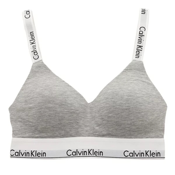 インナー モダン コットン ブラジャー ブラレット カップ付 グレー ホワイト レディース CALVIN KLEIN QF7059 050
