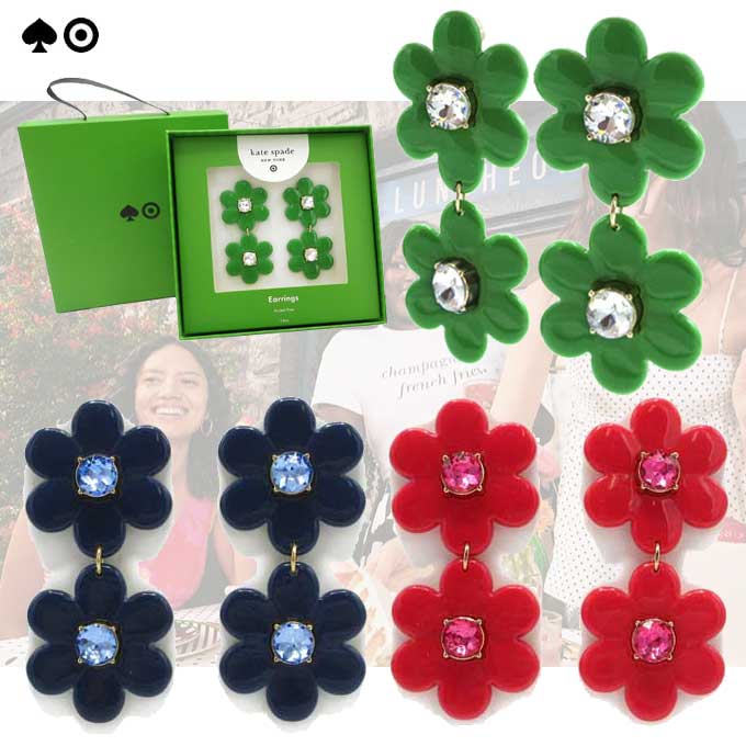 BOX付 3色あり フローラル リニア ピアス TARGETコラボ 251 10 【国内即送】