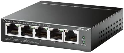 TP-Link 5ポート ギガビットポート 4ポート PoE+ ギガビットイージースマートスイッチングハブ TL-SG105MPE