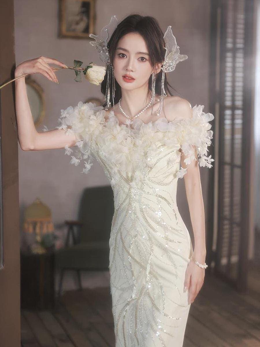 パーティードレス新作 結婚式ワンピース 演奏会 卒業式 発表会 ドレス ウェディングドレス 花嫁ロングドレス 成人式 ウエディングドレス 白 ウェディングドレス 白 ロング