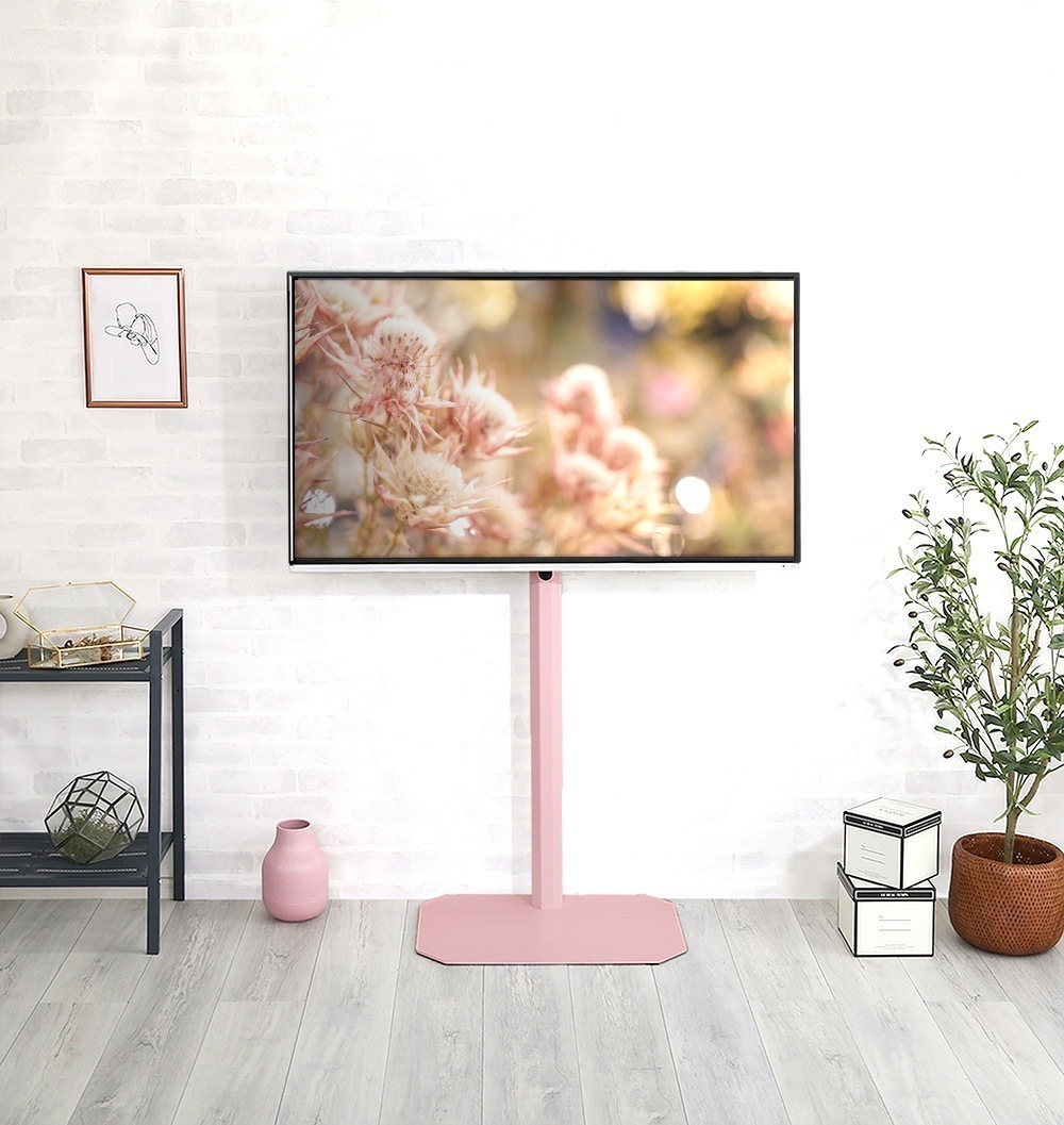 テレビ台 スタンド ハイタイプ かわいい おしゃれ ラック 首振り 高さ調節 コーナー 壁寄せ ハードディスクホルダーセット 65型対応