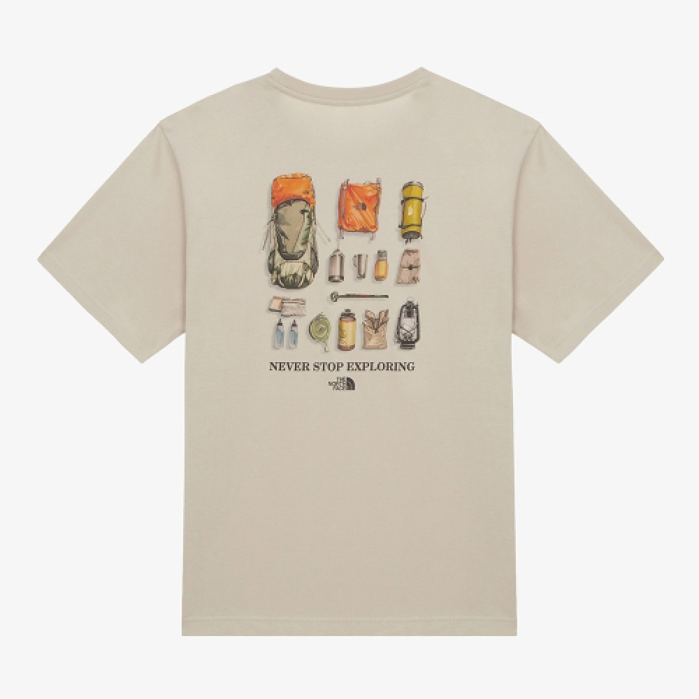 THE NORTH FACE メンズ キャンプバイブ 半袖 Tシャツ_WHITE SAND NT7UR07C