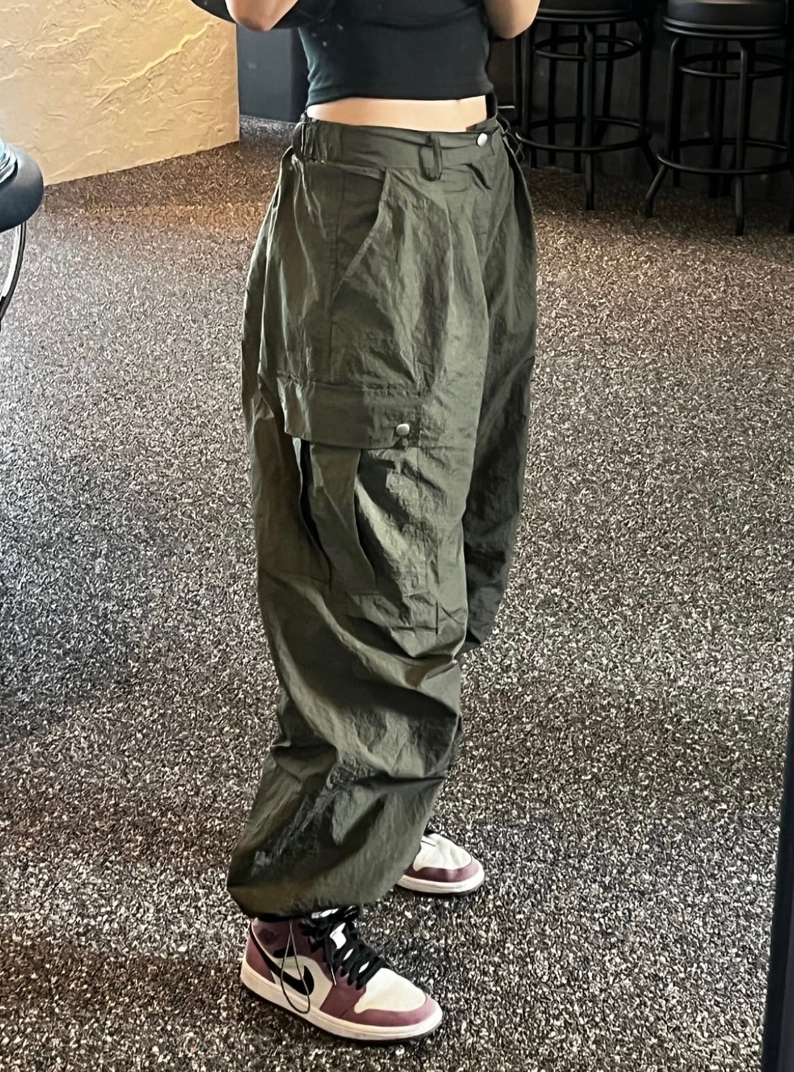 [UNISEX/後ろバンディング/S-L] ピンタック ツーウェイ カーゴパンツ