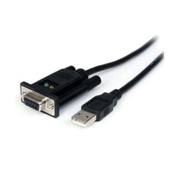 （まとめ）StarTech.com USB-RS232C シリアル変換クロスケーブル 1.7m USB Type A オス-D Sub 9ピン メス ブラックICUSB232FTN 1本 3セット