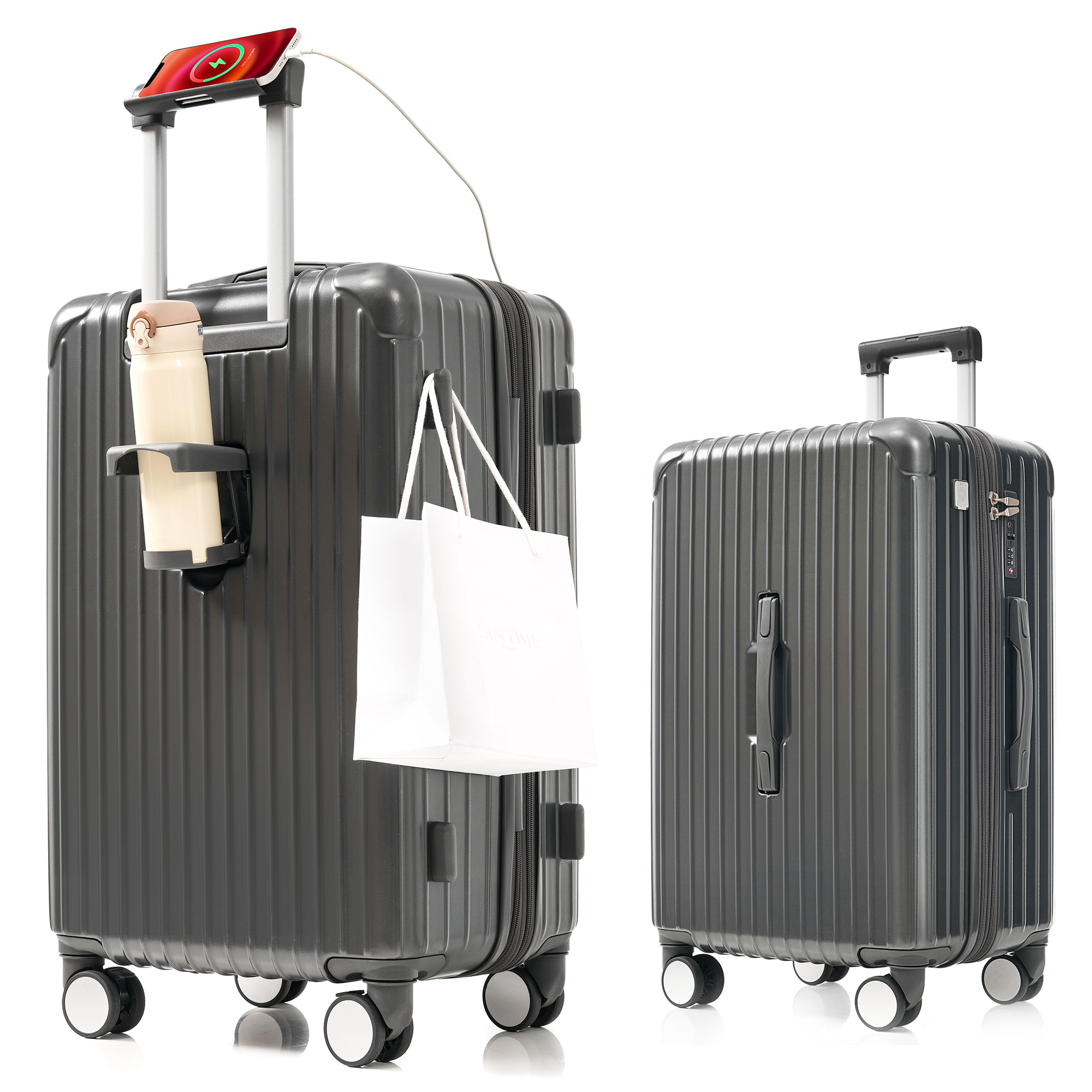 【2枚購入で100円OFF】スーツケース キャリーバッグ キャリーケース Sサイ ズ 小型 超軽量 ファスナー式 TSAロック搭載 フック機能付き 360度回転 旅行 おしゃれ 人気色