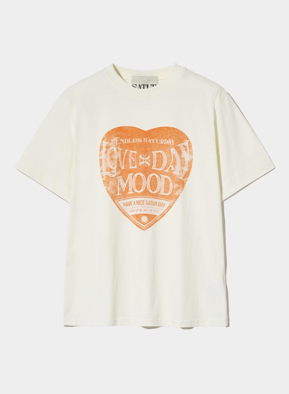【SATUR】 SATURDAY RETRO MOOD GRAPHIC T-SHIRTS : CREAM ORANGE 12,000円