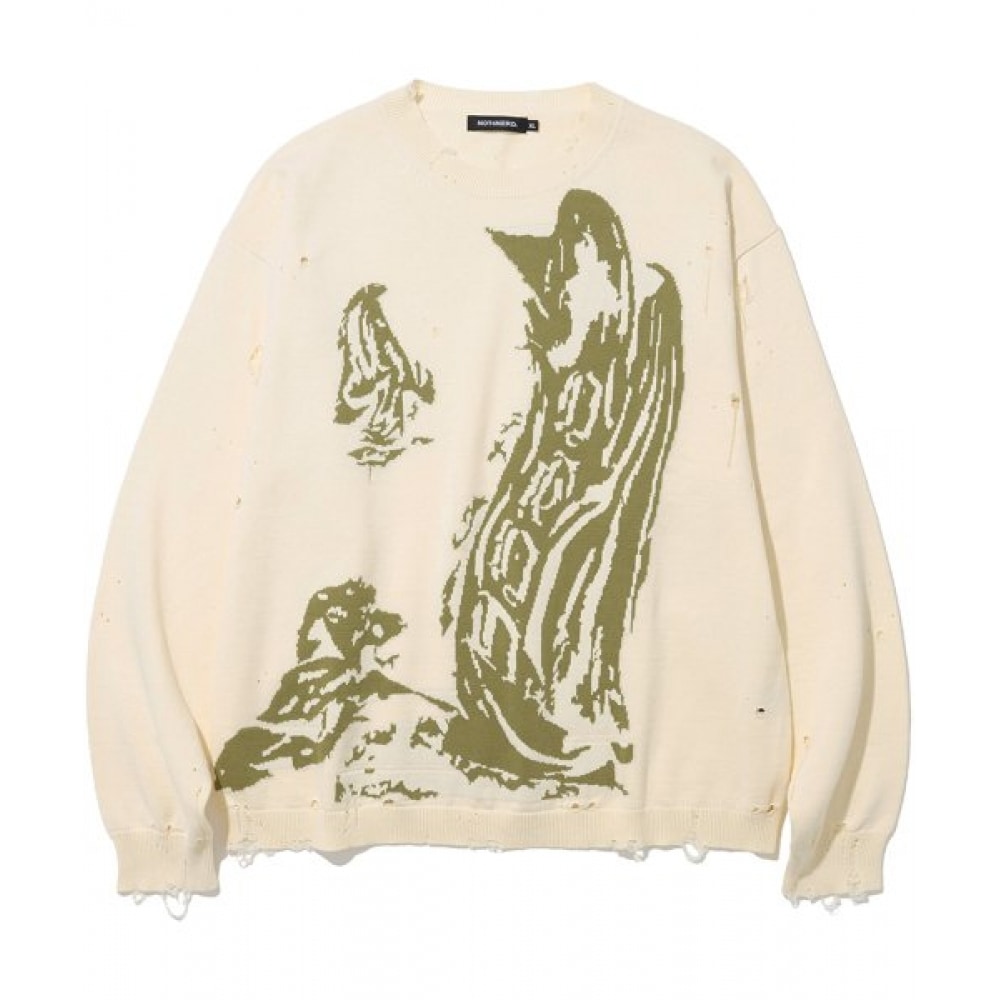 NOT4NERD ピルグリマージュニットセーター-ベージュ