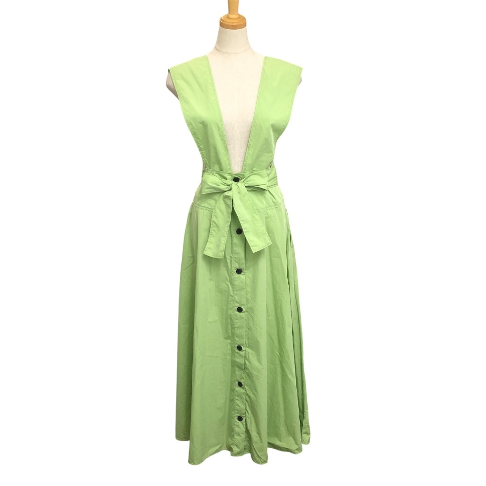 LE CIEL BLEU ルシェルブルー ワンピース 24S65521 ハイウエストフレアドレス スカート アパレル コットン グリーン