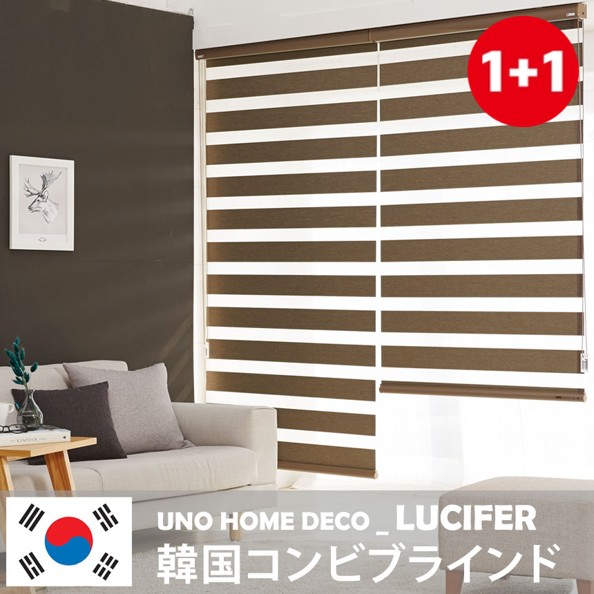 1+1 LUCIFER 8色 韓国コンビブラインド ロールスクリーン カスタムメイド
