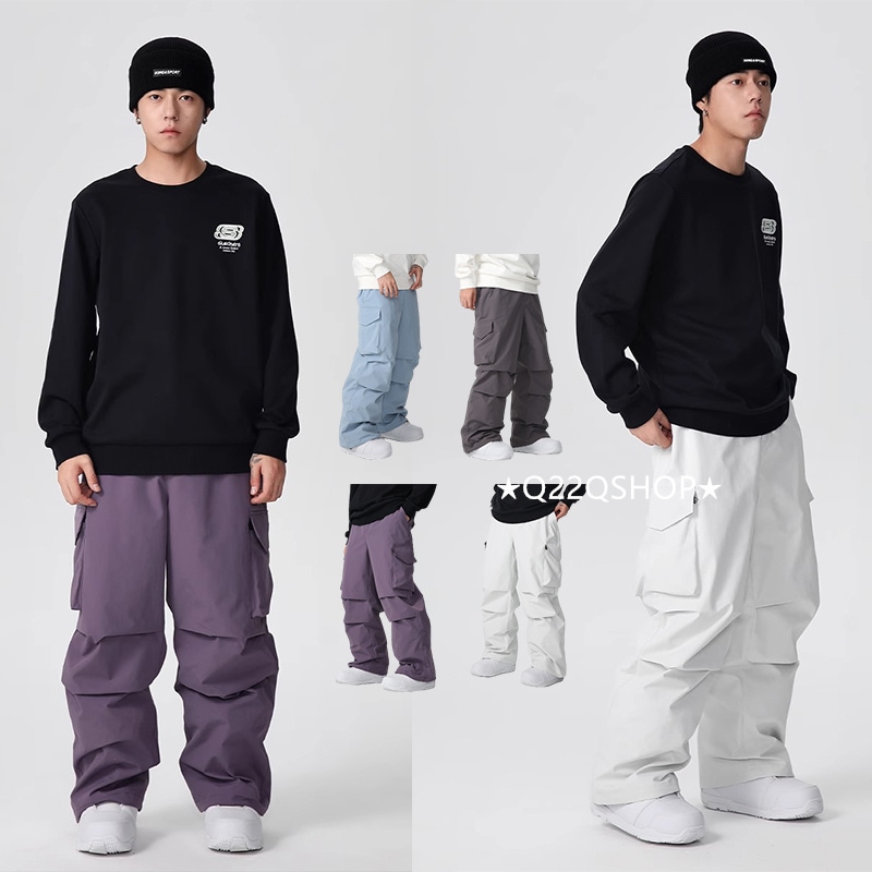 スノーボードウェア 2024 2025 単品 パンツ メンズ レディース ズボン カーゴパンツ 無地 3L ウィンタースポーツ スキーウェア スノボー スノボウェア スノーウェア 韓国風 防水