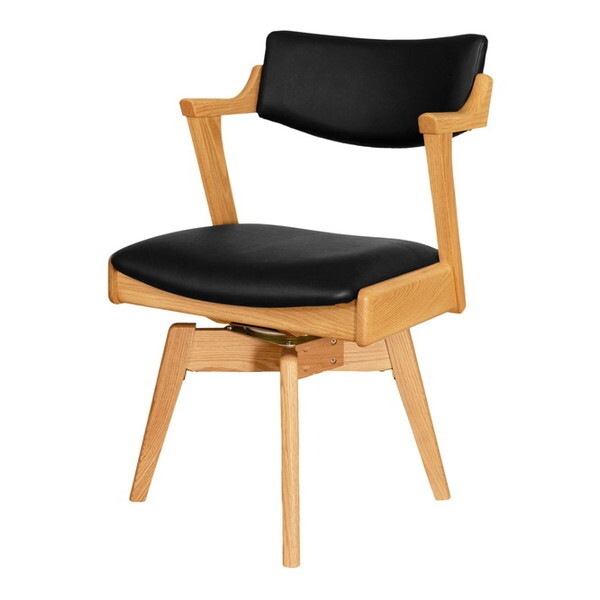 筑波産商 YUME2 205 回転式 セミアームチェア NR/BK メーカー直送