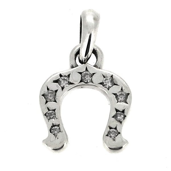 ホースシュー ペンダントトップ ペンダントヘッド(チェーンなし) ホワイトCZ 馬蹄 ジルコニア