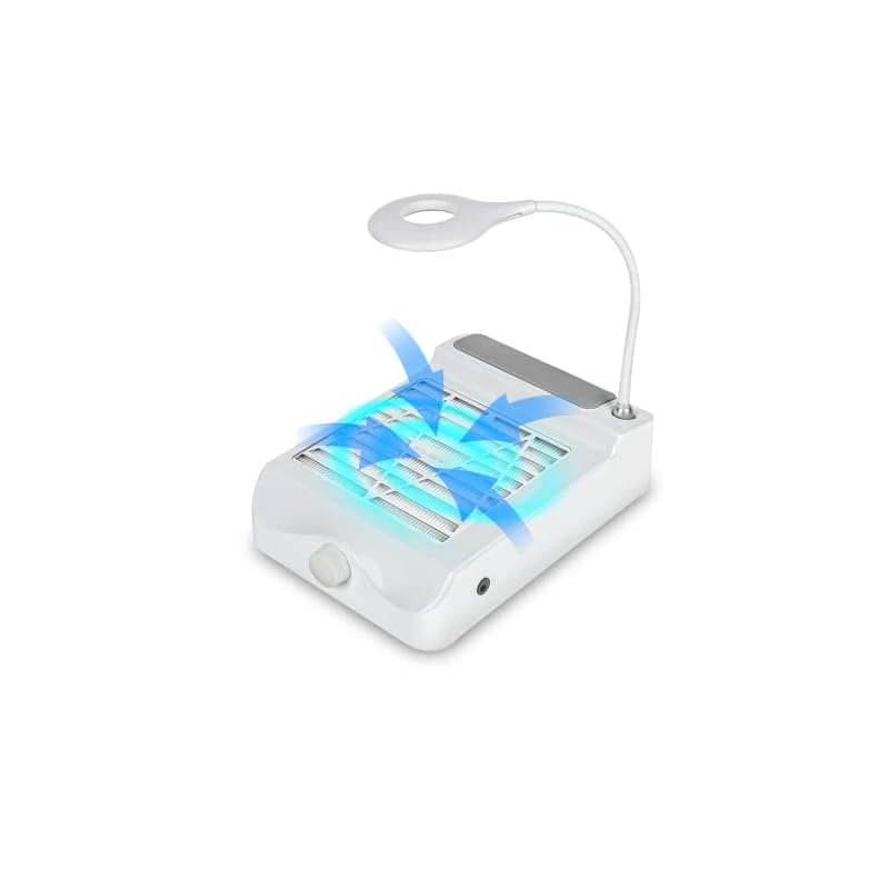 ARREBOL（ アレボル）ネイル 集塵機 60W ネイルダストコレクター ledライト付き集塵機 ジェルネイル 吸引力を無段階調節機能 0-4500rpm吸引力 卓上集塵機 ネイルファン サロンサク