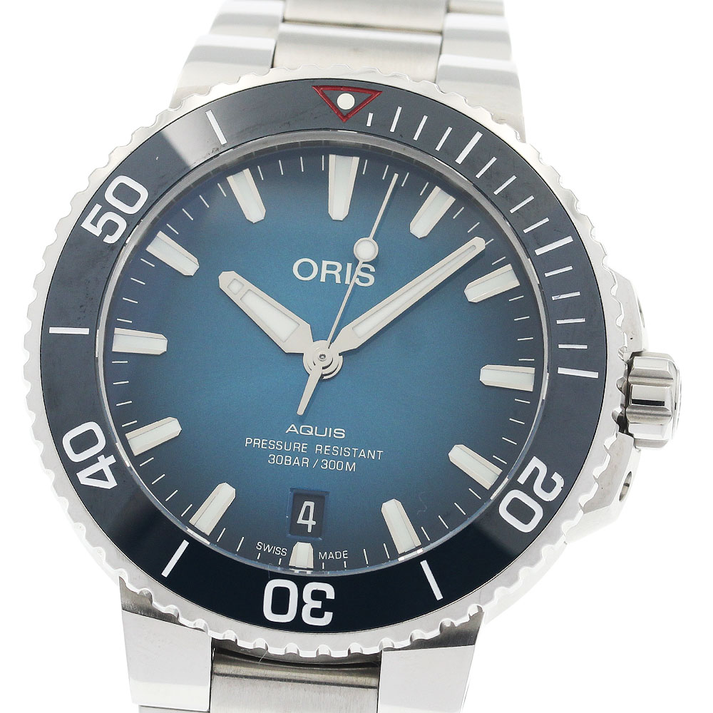 オリス ORIS 7732 4185 アクイス クリーンオーシャン リミテッドエディション デイト 2000本限定 自動巻き メンズ 良品 _942724【中古】