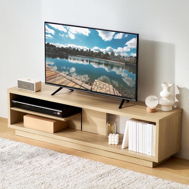 即納：【50型まで対応】アイリスオーヤマ 『コードを隠せる』 テレビ台 収納棚付き AVボード テレビボード 幅120cm スタンダードタイプ OTS-120SR ナチュラル