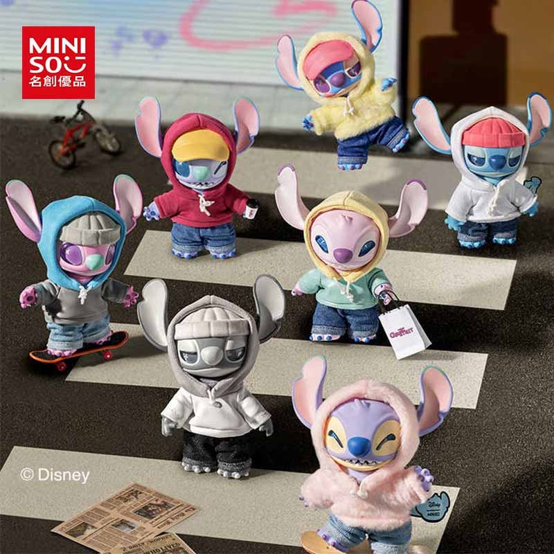 名創優品【正規品保証】四肢の骨格が可動 6点セット GenZm i n i s oディズニースティッチ ぬいぐるみ 福袋シリーズ