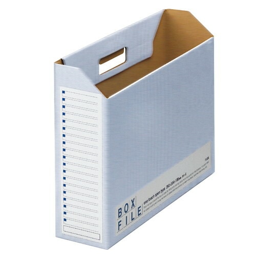 （まとめ買い）ボックスファイル エコノミー B4横 背幅100mm ブルー 5冊入 FL-098BF BL [x3]