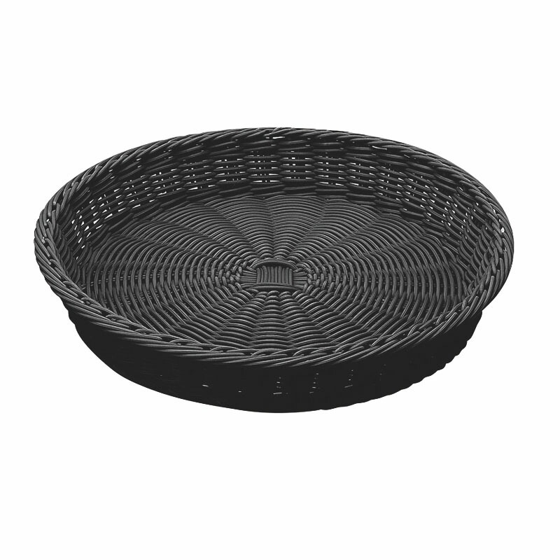 （まとめ買い）トーダイ PPラタン ベーカリーバスケット 丸型37型 ブラックBB-610-BK [x3]