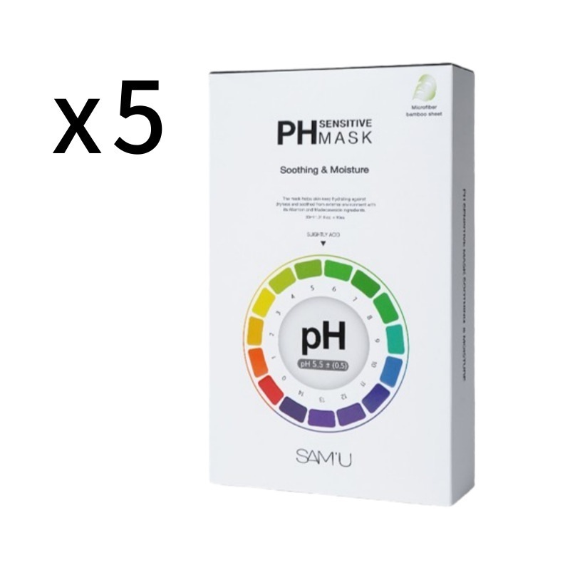 PHセンシティブ マスク 30mL 5枚 5set　韓国コスメ　シートマスク　パック　潤い　ツヤ　ふっくら肌　しっとり　保湿　整肌　PHバランス　弱酸性　低刺激　SNSで話題　人気