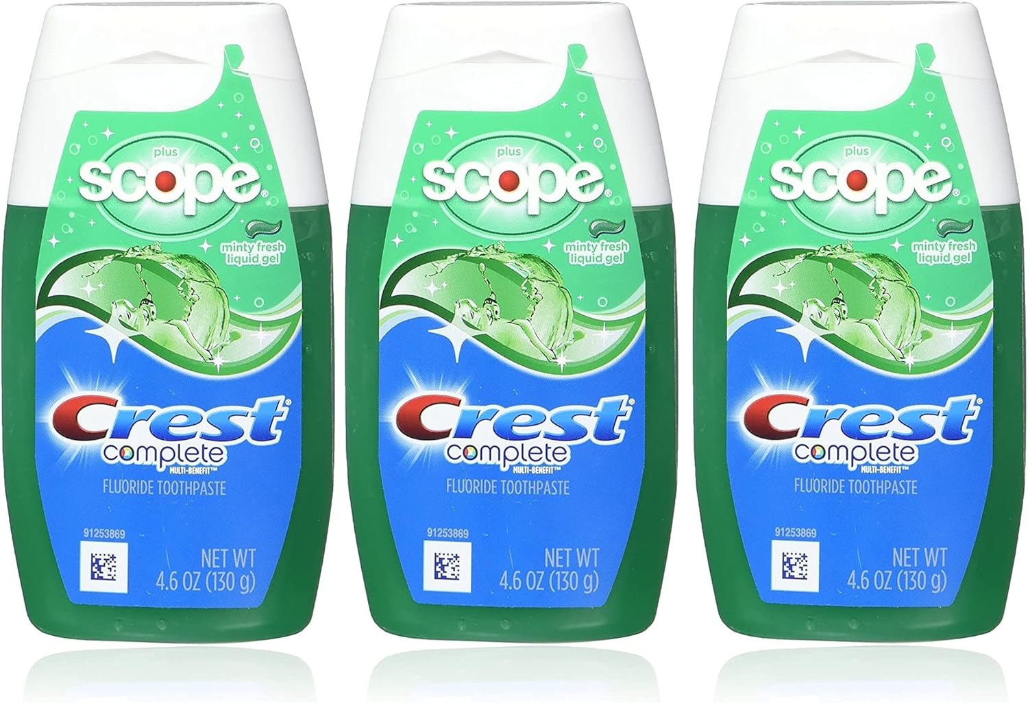 クレストコンプリートホワイトニングプラススコープ歯石コントロール歯磨き粉ミントフレッシュリキッドジェル4.6オンス（130g）-3