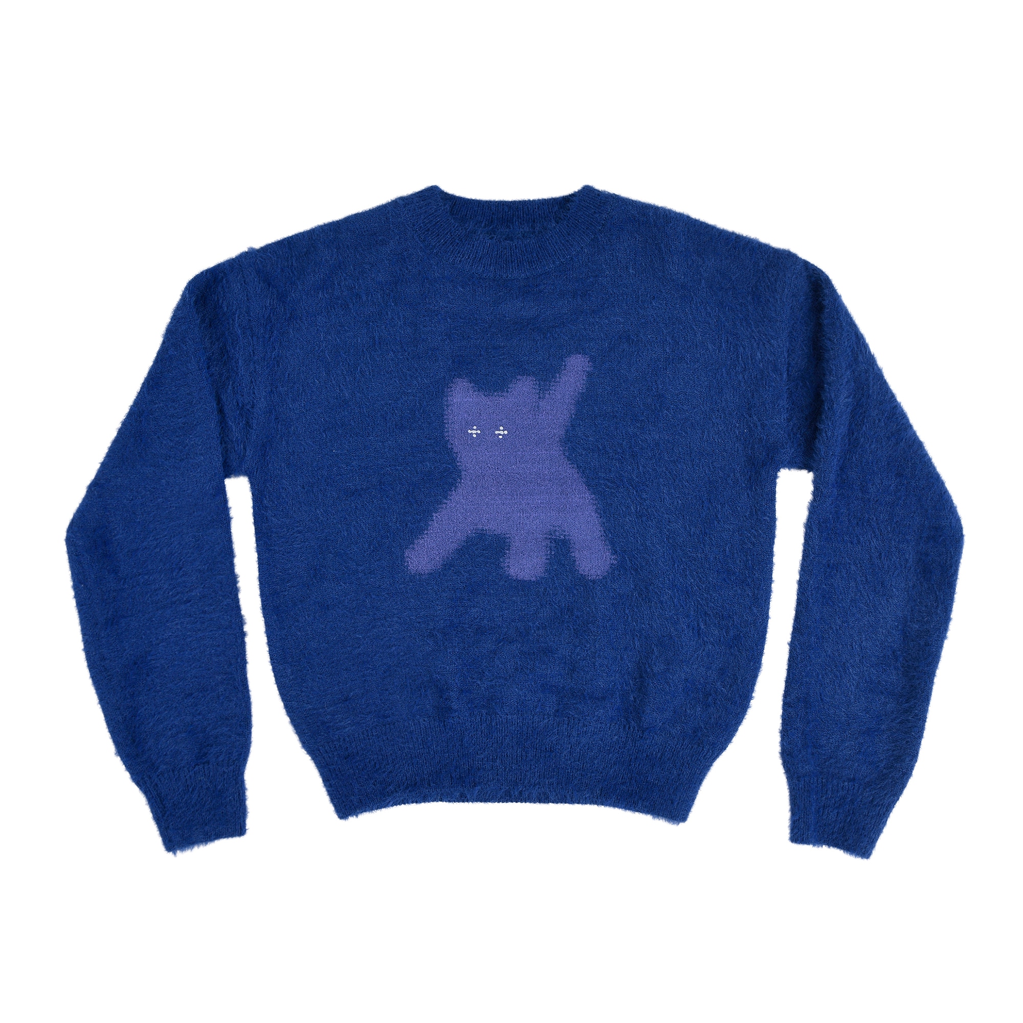 【aeae】 FLASHED CATS ANGORA KNIT : BLUE NAVY